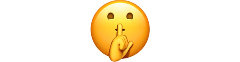Shushing emoji image.